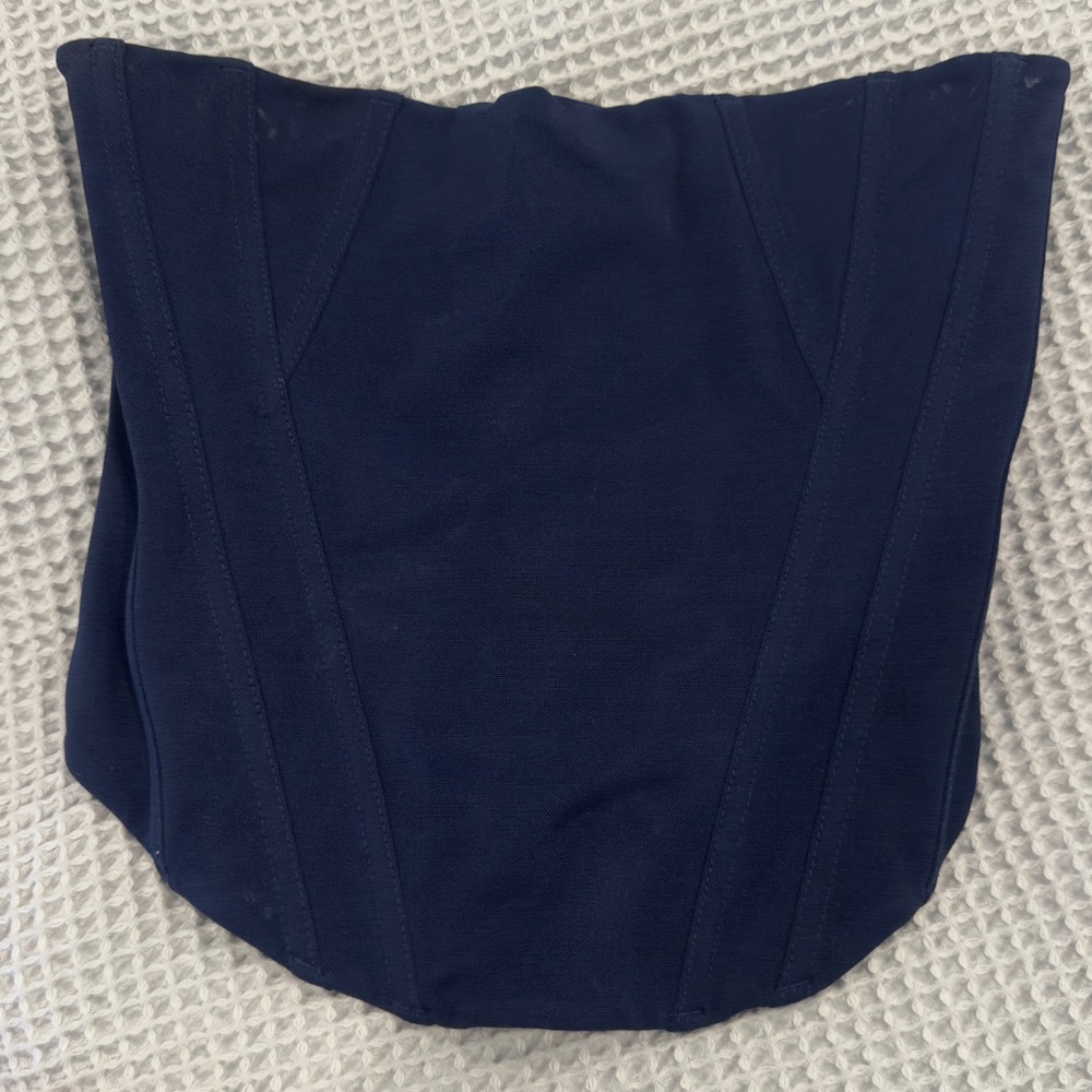 White Fox Boutique Navy Corset Top